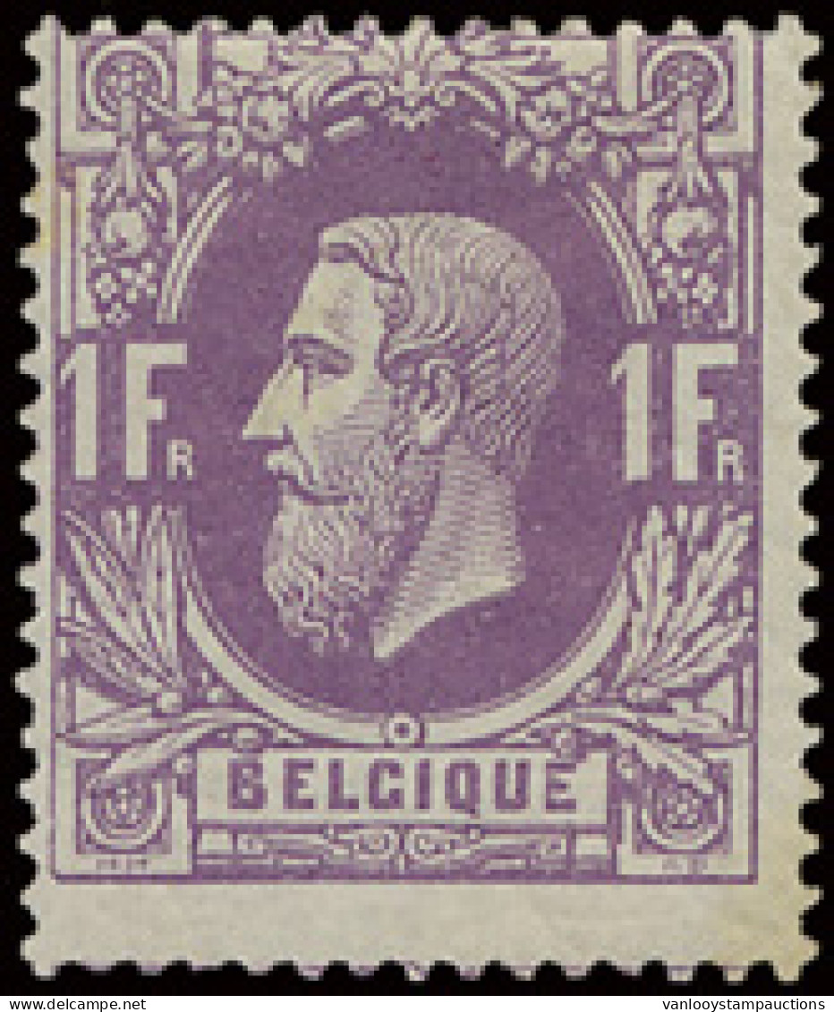 * N° 36 1fr. Mauve Met Zeer Frisse Originele Gom En Licht Scharnierspoor, Zm (OBP €625) - 1869-1883 Leopold II.