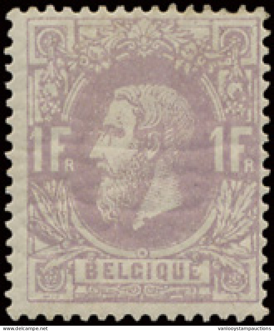 * N° 36 '1 Fr Mauve' Zeer Fris Ex., Zm (OBP € 625) - 1869-1883 Leopold II.