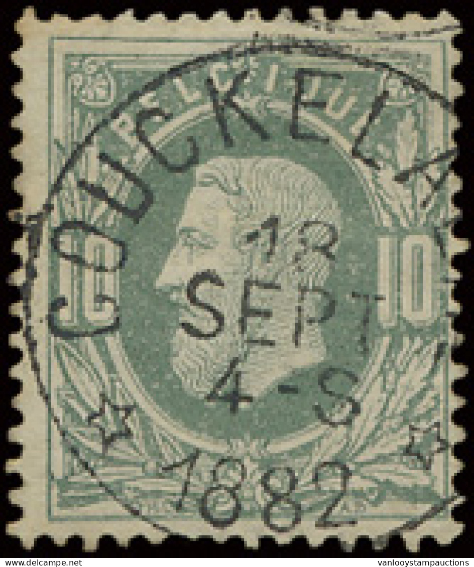 N° 30 '10c Donkergroen' Prachtige Relaisafst. Couckelaere, Zm (Coba € +50) - 1869-1883 Leopold II