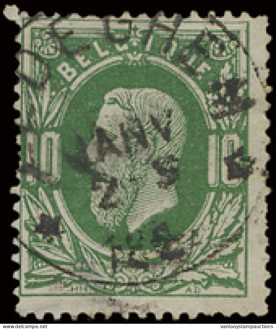 N° 30 '10c Donkergroen' Prachtige Centrale Relaisafst. Ledeghem, Zm (Coba € +80) - 1869-1883 Leopold II