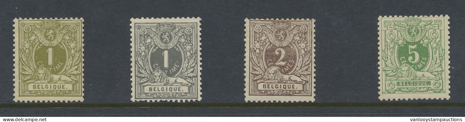 **/(*) N° 42/45, W.v. De 2 Cent. Hergomd (niet Geteld), Zm/m (OBP € 360) - 1869-1888 Lion Couché