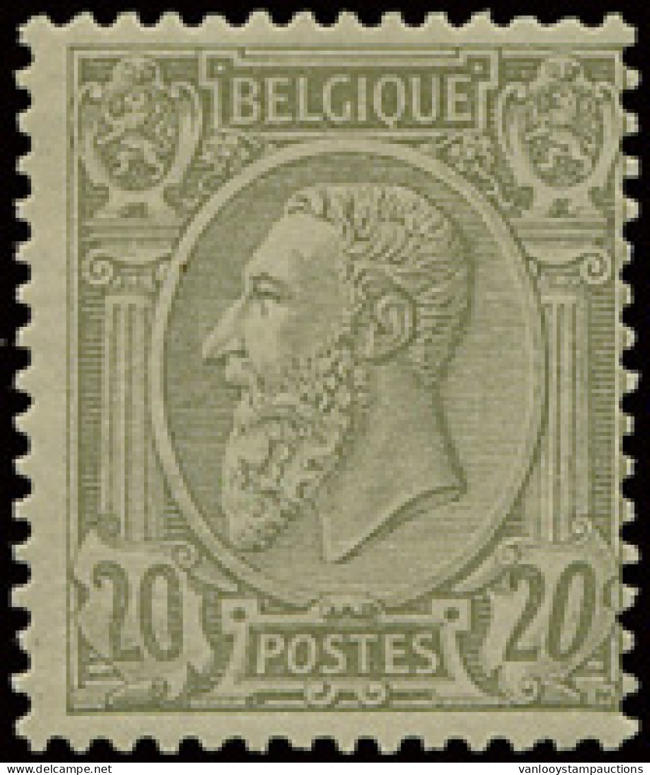 ** N° 47 20c. Olijf Op Groenachtig, Zm (OBP €1.175) - 1884-1891 Leopoldo II