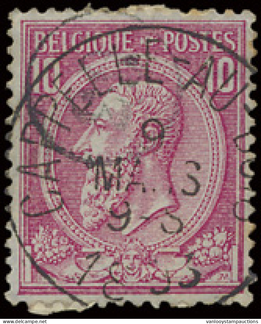 N° 46 '10c Roze Op Blauw' Afst. Capelle-Au-Bois, Dubbele 'P', M (OBP ô +15) - 1884-1891 Leopold II.