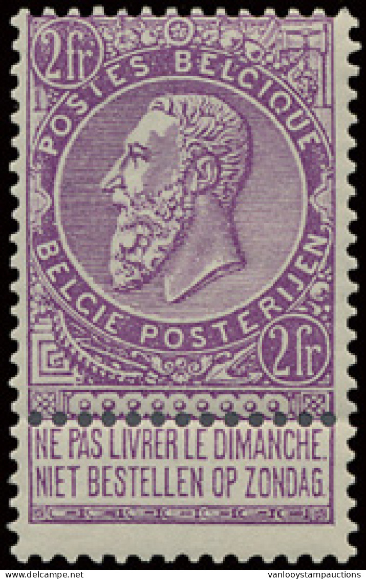 ** N° 53/67 Volledige Reeks Met Fotoattest A. Michaux, N° 61b Onregelmatige Tanding Rechts En N° 63 Lichte Gomplooi, Zm/ - 1893-1900 Barbas Cortas