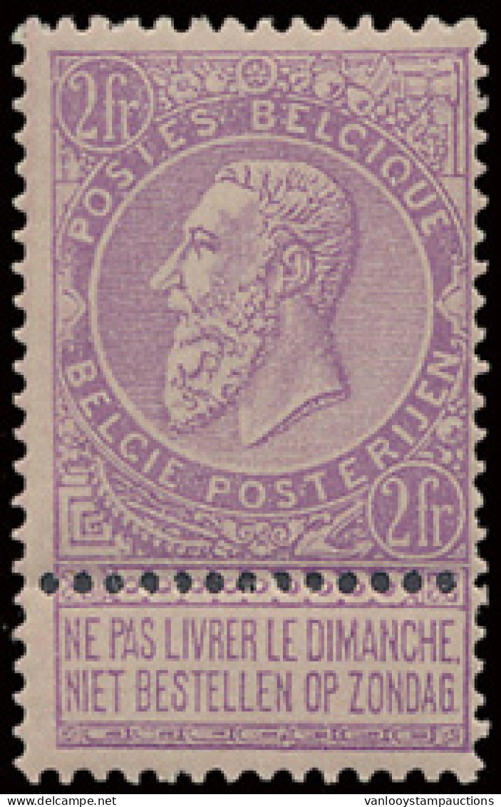 ** N° 66 2fr. Paars Op Roze, Zm (OBP €265) - 1893-1900 Thin Beard