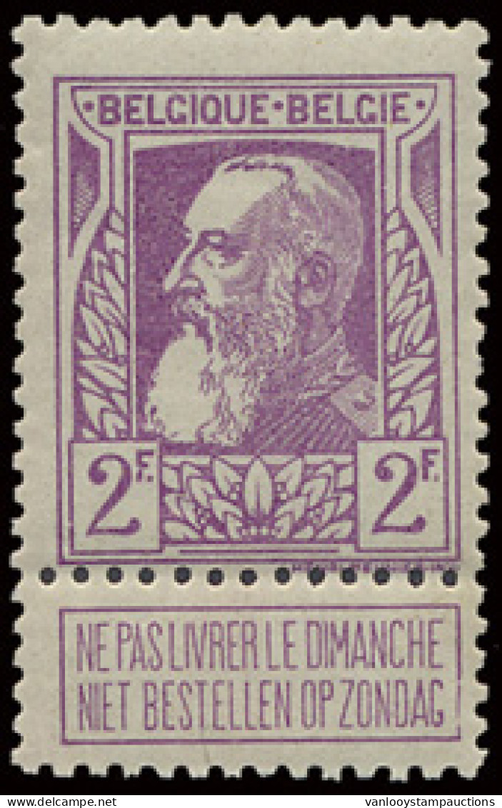 ** N° 80 2fr. Lila, Mooi Gecentreerd, Zm (OBP €625) - 1905 Thick Beard