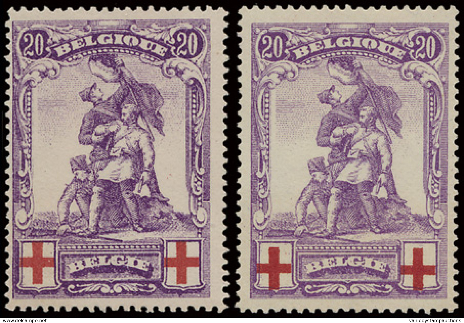 ** N° 126/28 Volledige Reeks (3x), Zm (OBP €750) - 1914-1915 Cruz Roja