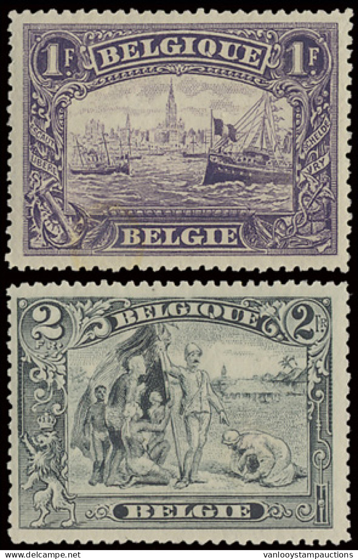 ** N° 145/46 + A 1fr. En 2fr., Beide 1fr. Met Zeer Mooie Centrage, Zm (OBP €530) - 1915-1920 Alberto I