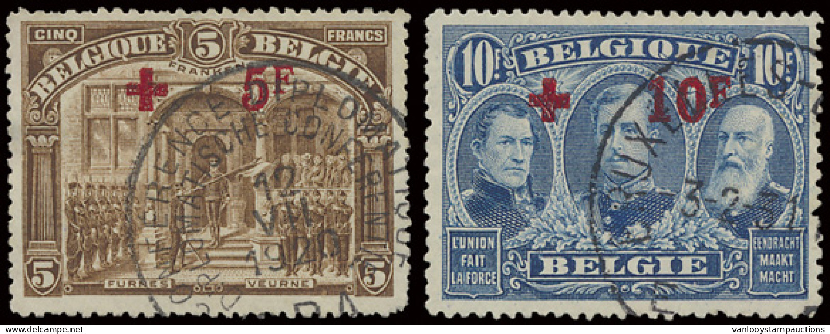 N° 150/63 Volledige Reeks, 5fr. Met Onregelmatige Tanding, Zm/m (OBP €1.550) - 1918 Cruz Roja