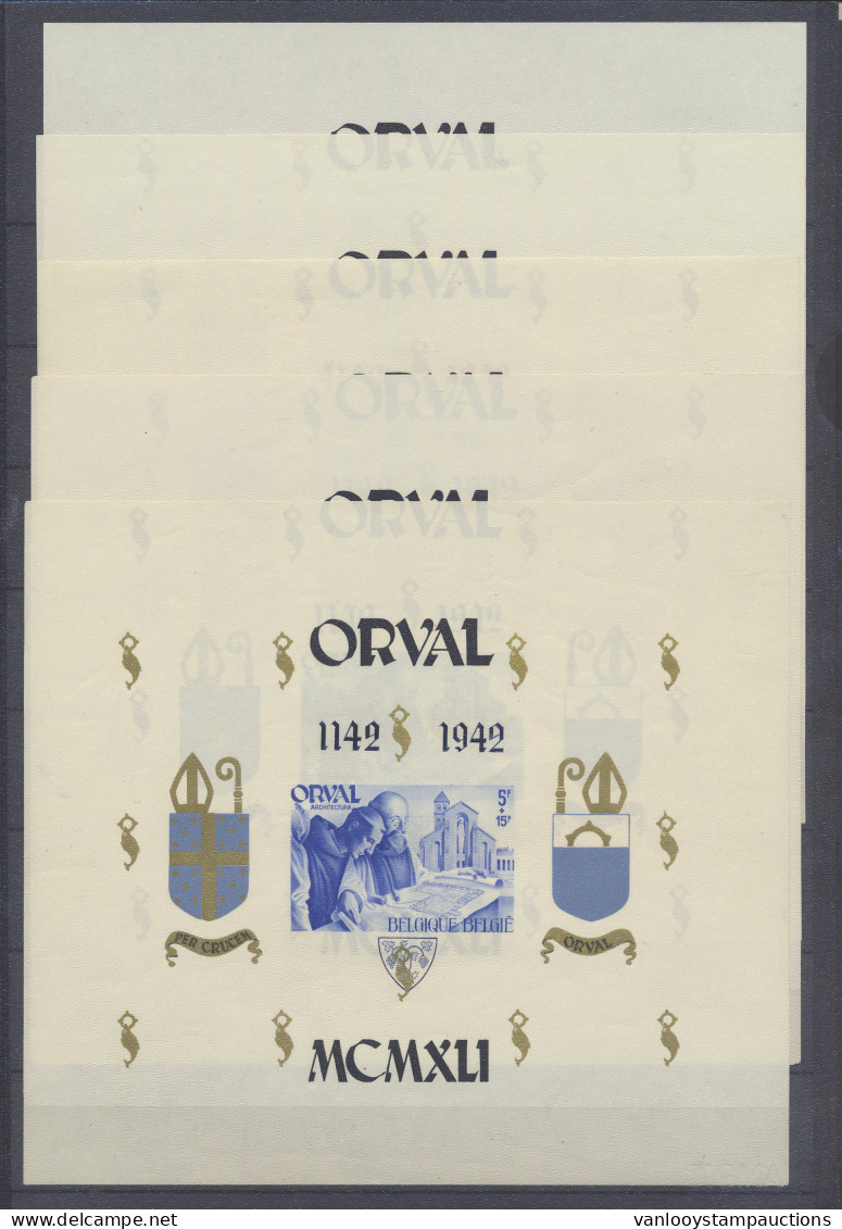 ** 1941/1942 Samenstelling Blokken En Zegels Uit Blokken W.o. Orval  Met Opdrukken, Zm (OBP €1.081) - Sonstige & Ohne Zuordnung