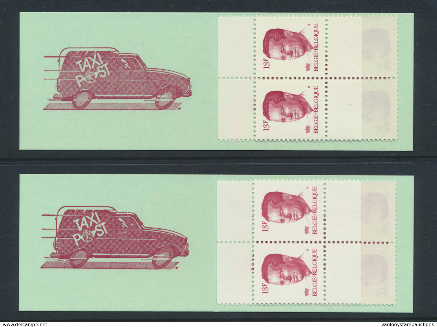 ** B 18 + B 18 P5b Taxipost, De 2 Gomsoorten, Zm (OBP €140) - 1953-2006 Moderne [B]