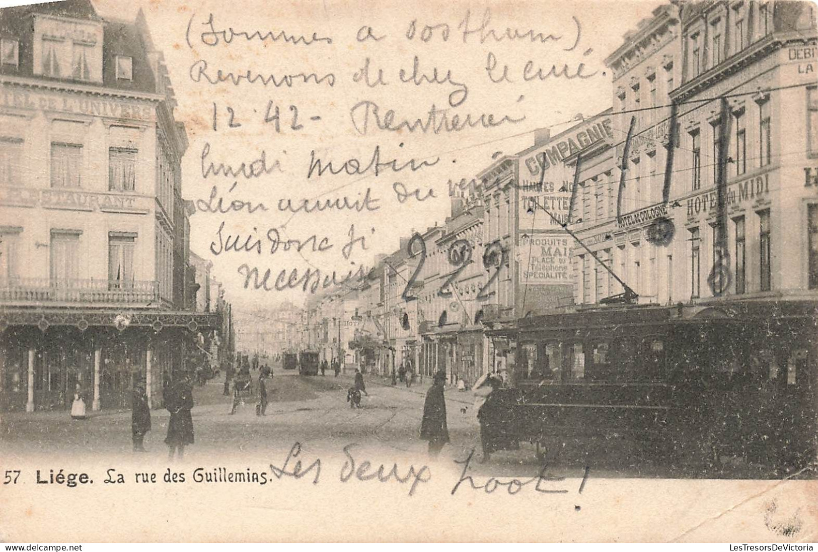 BELGIQUE - Liège - La Rue Des Guillemins - Carte Postale Ancienne - Liege
