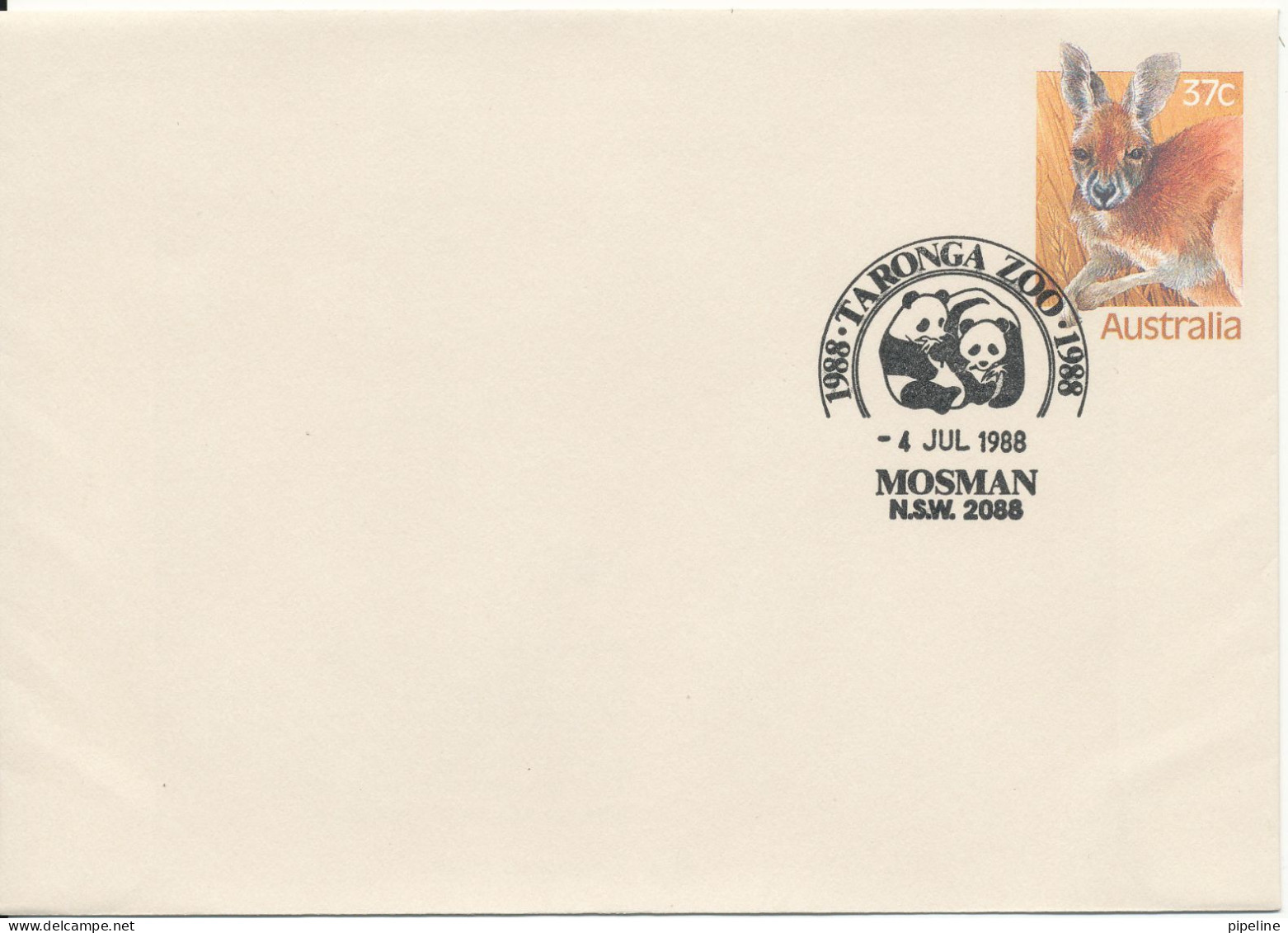 Australia Postal Stationery Cover 100 Anniversary Taronga Zoo Mosman 4-7-1998 With PANDA In The Postmark - Entiers Postaux