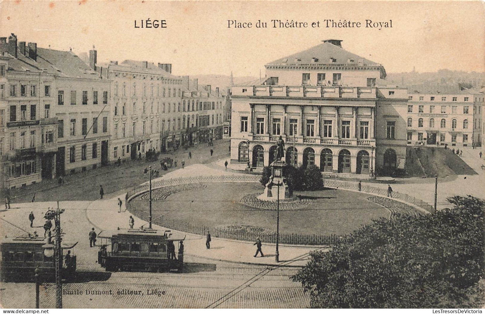 BELGIQUE - Liège - Place Du Théâtre Royal - Carte Postale Ancienne - Liege