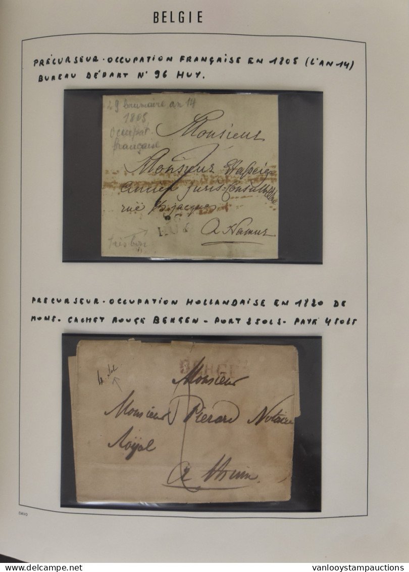 1805/1905 Verzameling 101 Brieven En PWST In Album Davo, Waarbij 27 Voorlopers, 48 Leopold I En 26 Leopold II, Zm/m/ntz - Other & Unclassified