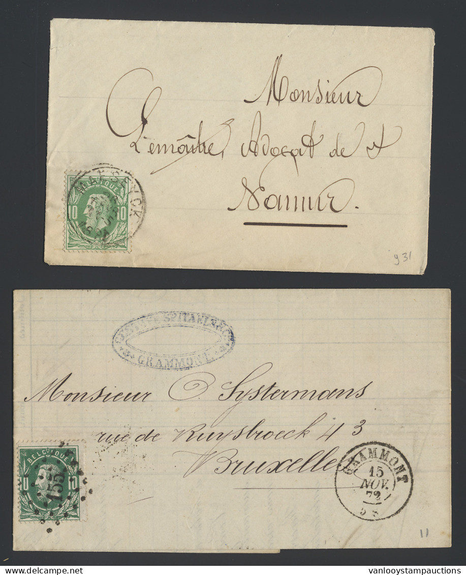 1869/1937 Samenstelling 58 Poststukken, Waarbij N° 30, 46, Fijne Baard W.o. Expres, Retour à L'envoyeur, Mengfrankering, - Autres & Non Classés