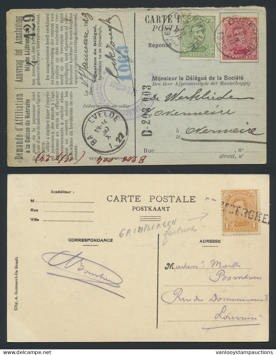 1919/1922 Samenstelling 'uitgifte 1915', 191 Poststukken, W.o. Diverse Afstempelingen, Zm/m - Autres & Non Classés