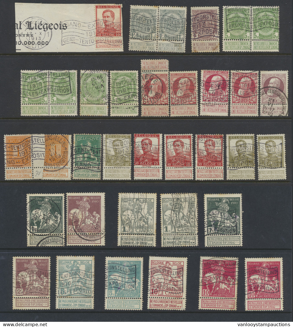 Verzameling 'Tentoonstelling 1910/13, Uit De Reeksen N° 74/77, 81/83, 84/91 En Pellens, Mooi Geheel, Zm/m. - Autres & Non Classés