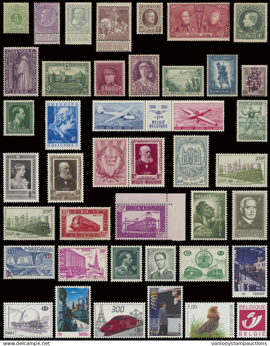 ** 1884/2003 Uitgebreide Verzameling In 10 Lindner Albums, W.o. Fijne Baard (met Fotocertificaat), Houyoux, 221/33, 290A - Collections