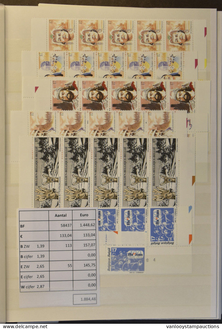 ** 1970/2007, Voorraad In Boeken En Mappen, W.o. In Vellen, Veldelen, Blokken En Boekjes, Zm (Frankeerwaarde € 1.884) - Sammlungen