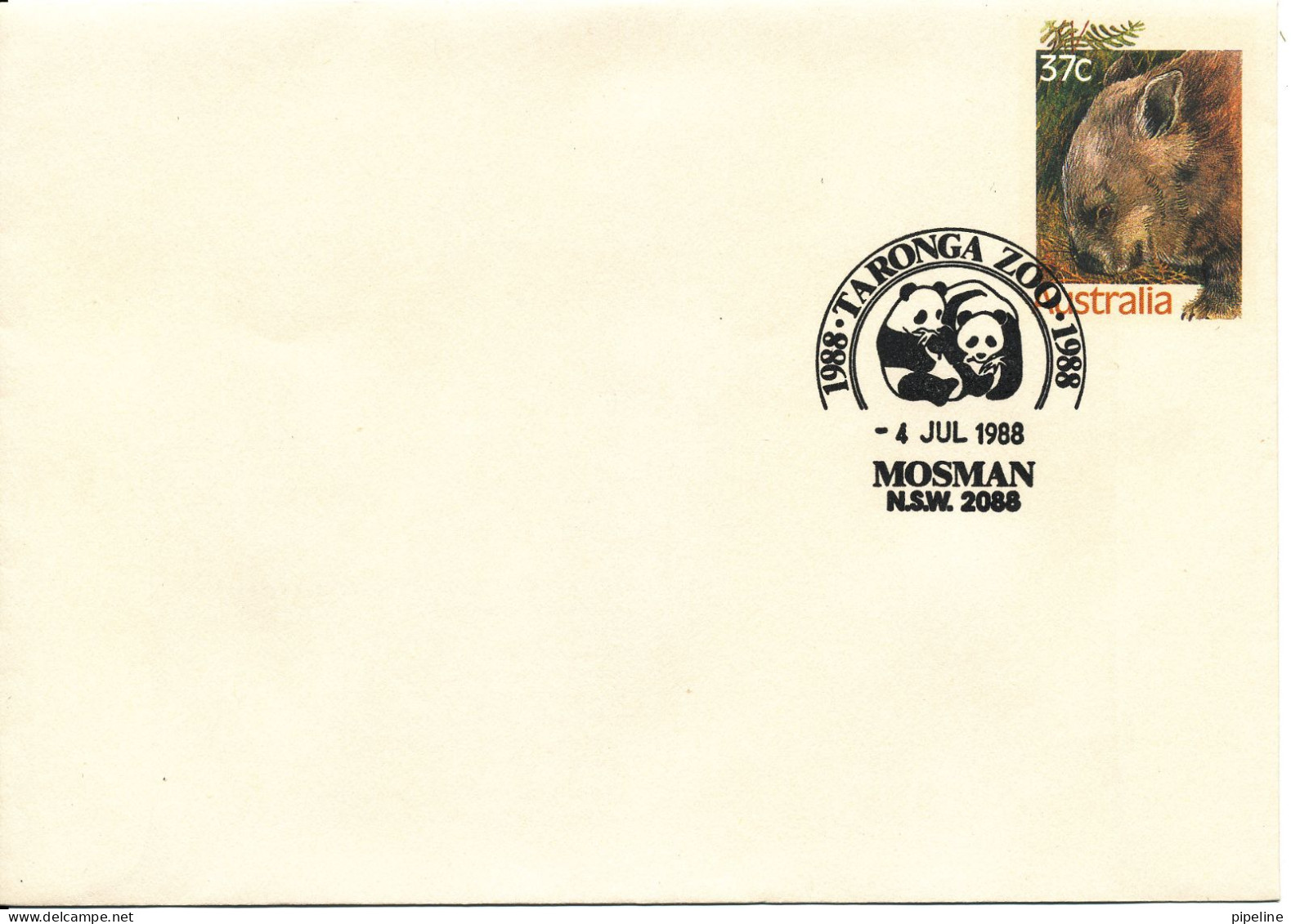 Australia Postal Stationery Cover 100 Anniversary Taronga Zoo Mosman 4-7-1998 With PANDA In The Postmark - Entiers Postaux