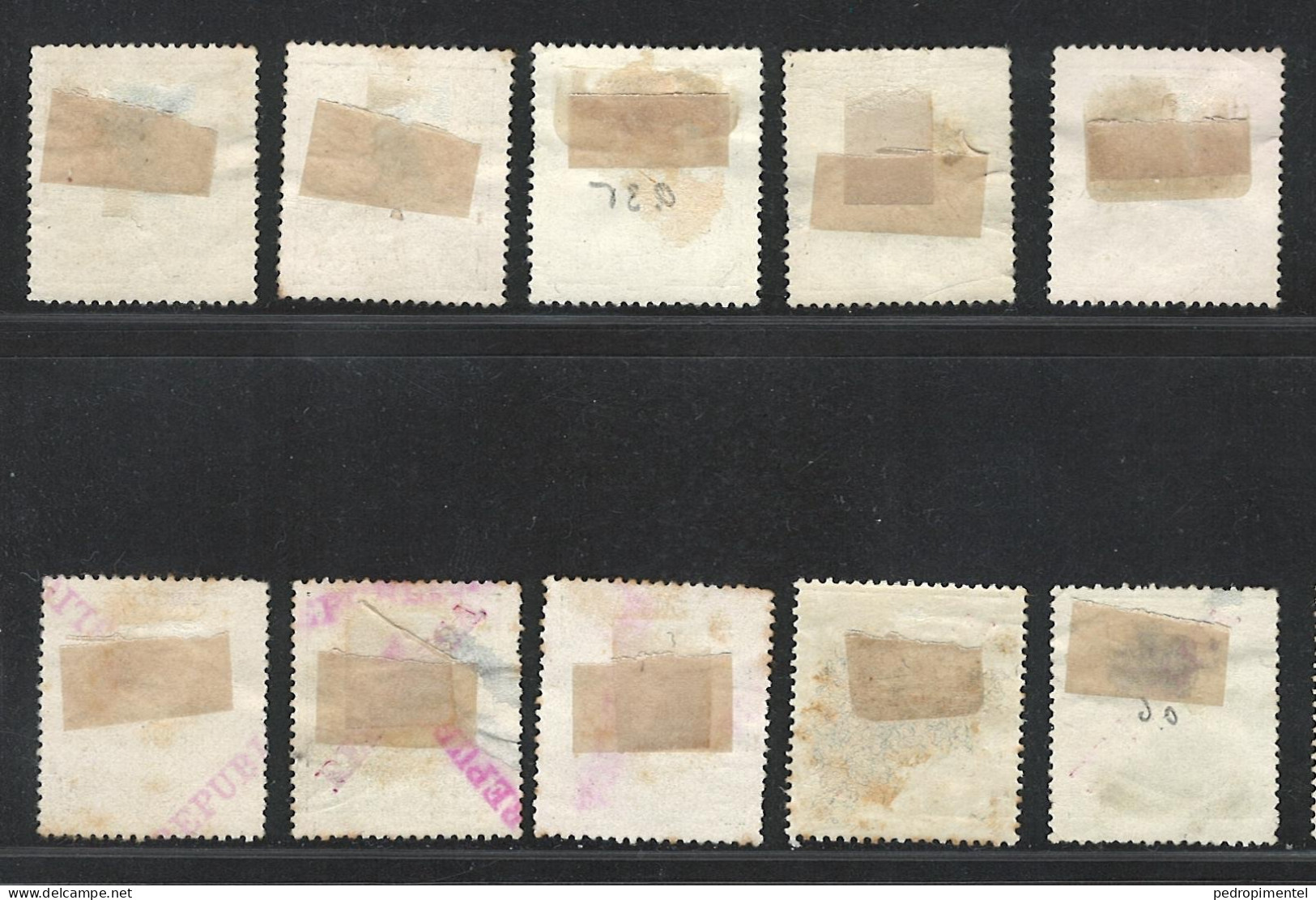 Portugal Stamps 1910 D Manuel II & Surcharge Republica Condition Used  #156, 157, 158, 161, 164, 165 - Oblitérés