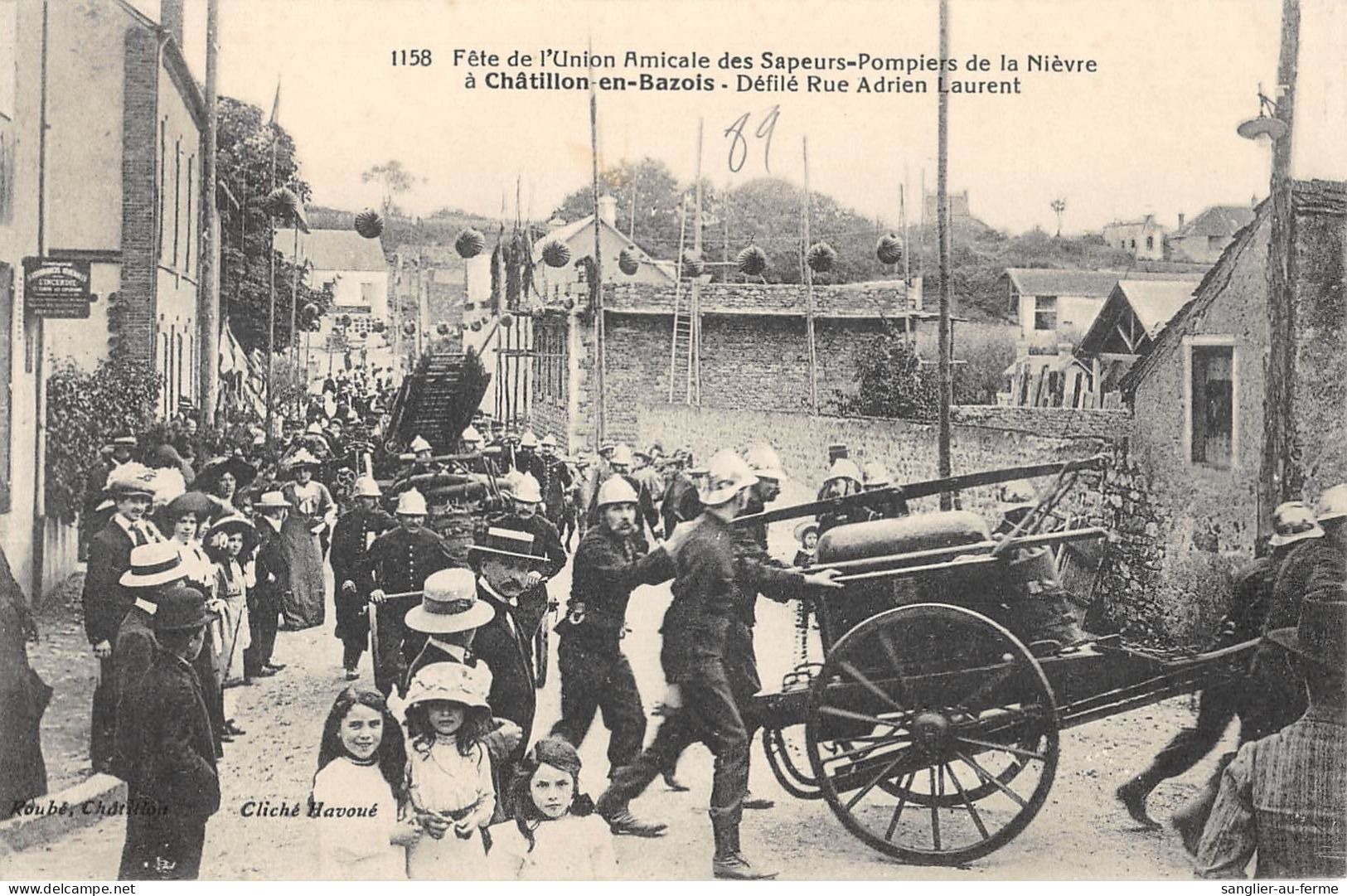 CPA 58 CHATILLON EN BAZOIS / FETE DES SAPEURS POMPIERS - Andere & Zonder Classificatie