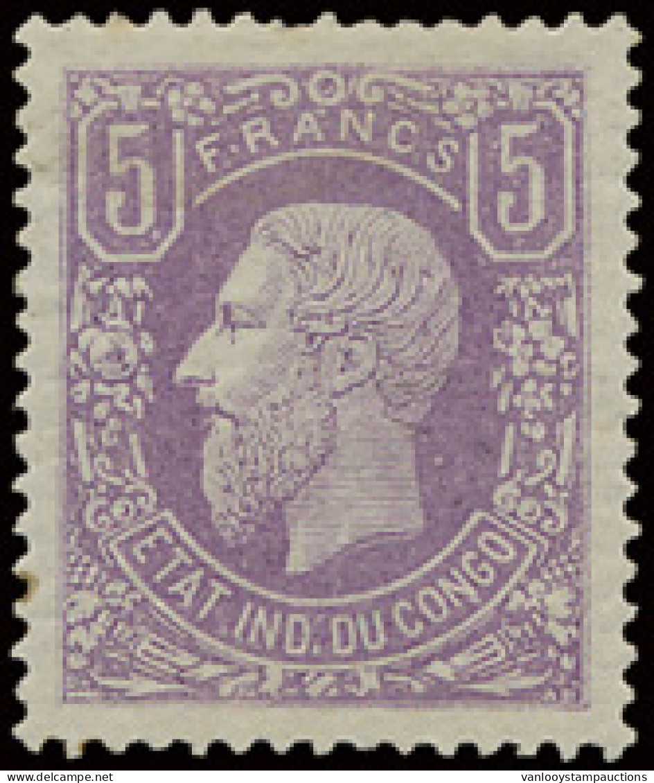 * N° 5 5fr. Lilac, Well Centred, With One Short Perf On Top, Very Well Centred, With Certificate, F (OBP €785 + 135%) - 1884-1894