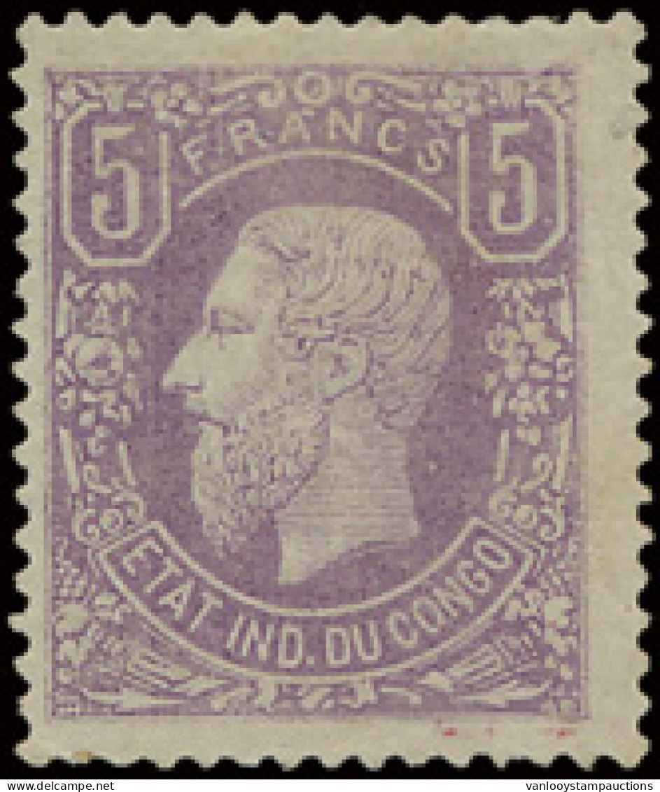 * N° 5 5fr. Lilac, Off Centre To The Left, Signed With Certificate, Red Ink On The Face, On Bottom Right Corner, Vf/f (O - 1884-1894