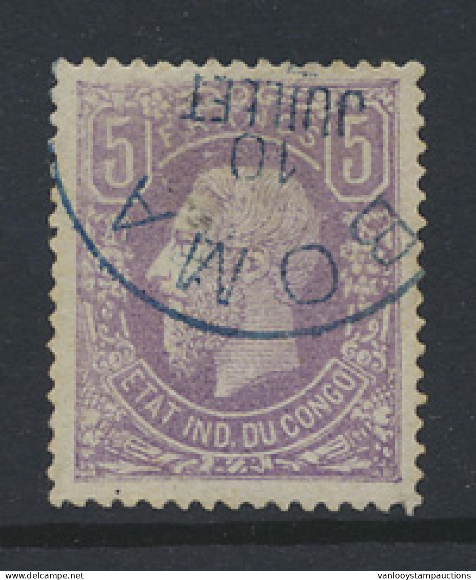 Type N° 5 '5 Fr Lilac- FORGERY' With False Cancellation Boma, F/to Be Checked. - 1884-1894