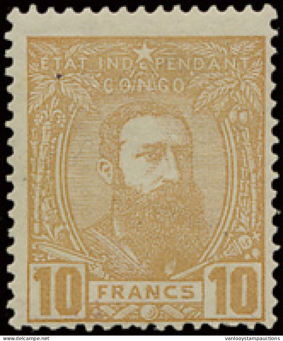 * N° 13 10fr. Yellow Ochre, Off Centre To Bottom Right Corner, Mint LH, Signed Corneille, Vf (OBP €840) - 1884-1894