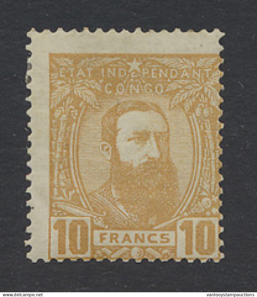 * N° 13 10fr. Ochre Off Centre To Bottom Right Corner, Hinged And Signed, Vf (OBP €840) - 1884-1894