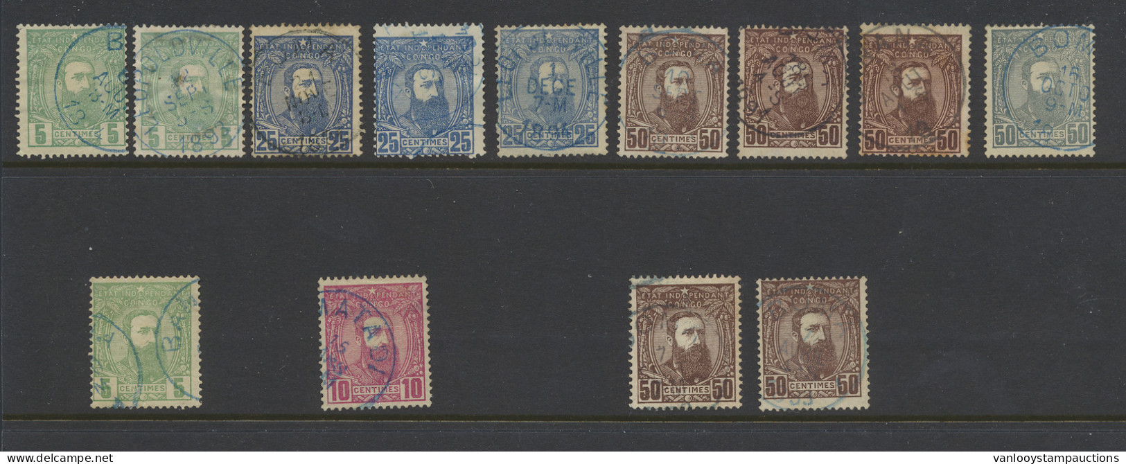 N° 6, 6a (2x), 7, 8 (3x), 9 (5x) And 10, Accumulation Of Cancelled Stamps, Such As Boma, Matadi, Leopoldville, Vf/f/to B - 1884-1894