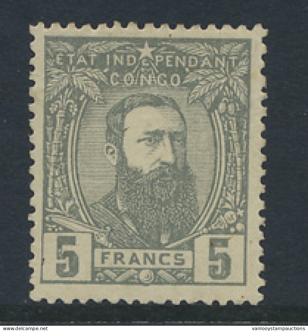 * Type 12 5fr. Grey - Lenoir Forgery, Gummed With Hinge, Vf - 1884-1894