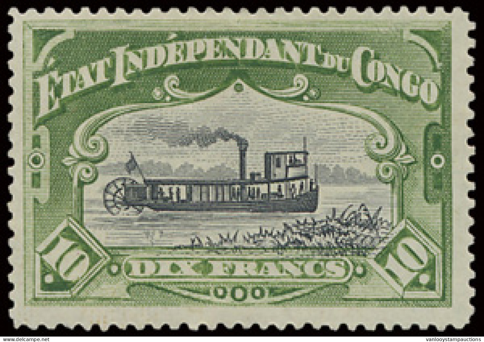 * N° 29 10fr. Green Mols Congo Free State Issue, Perf 14, Vf (OBP € 210) - Autres & Non Classés