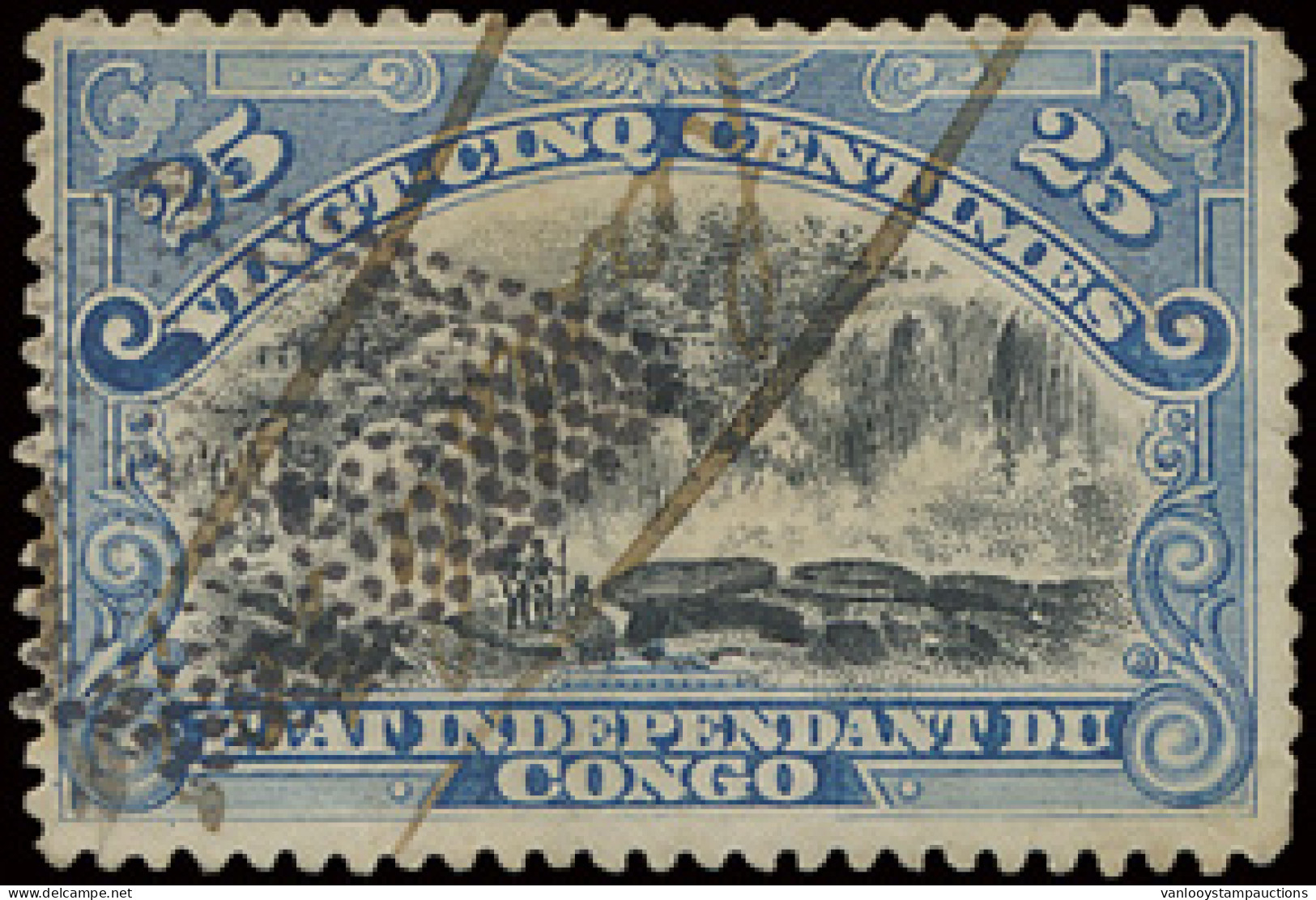 N° 22 25c. Blue With Retta 306 Dots Cancellation Of Khartoum/Sudan And Pencil Mark LAdo Le ..... In Black Thinned, But S - Autres & Non Classés