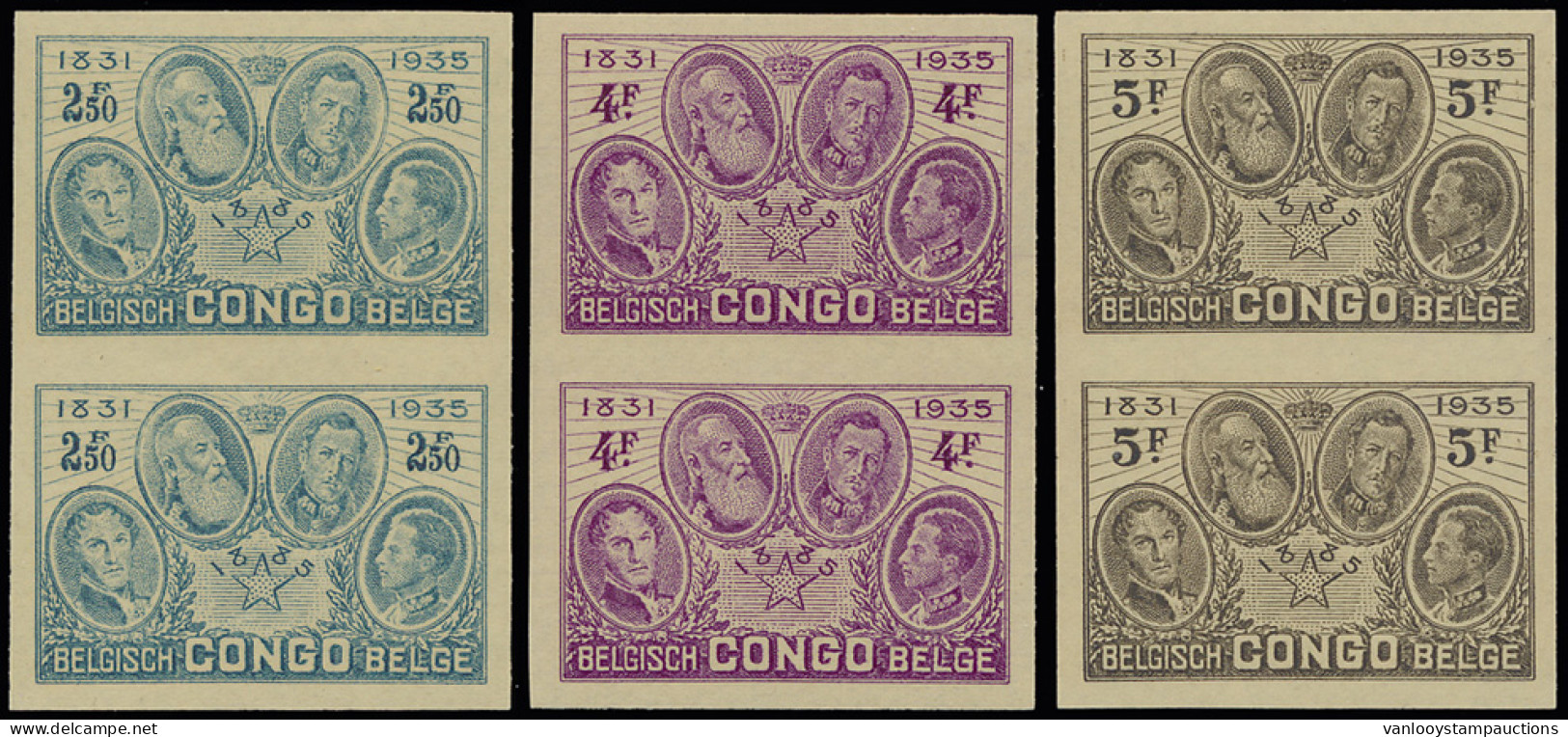 ** N° 185/91 50 Year Independant State Of Congo, Imperforated In Pairs, Very Rare, Vf (OBP €8.000) - Autres & Non Classés