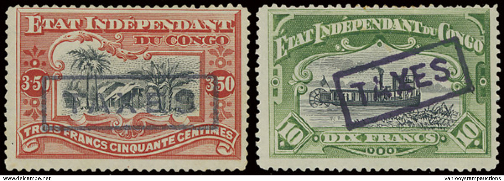 * TX 1/6A, TX 6B/6D Mols Congo Free State Issue With Boxed TAXES, TX 4 With Thinning On 1 Perf., Scarce, Vf/f (OBP €1.15 - Autres & Non Classés