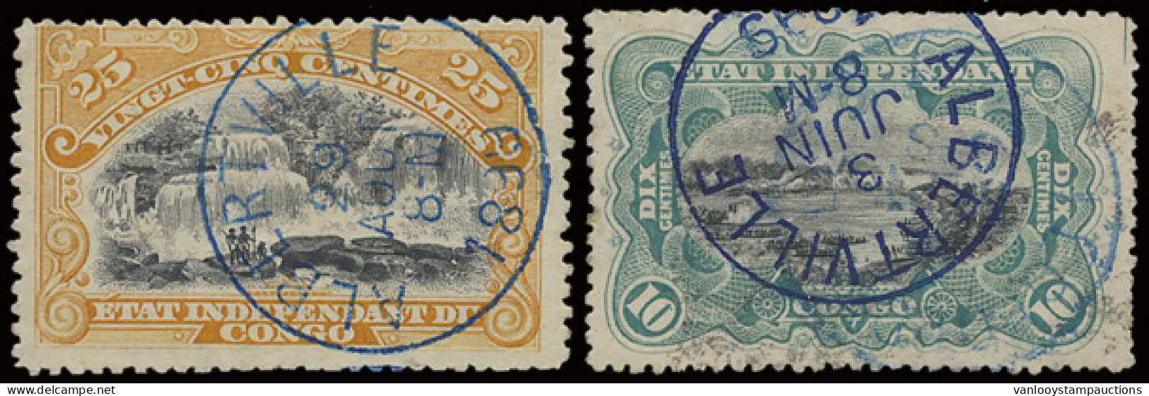 Albertville 1.1 Cancellation On N° 18 And 21 '10c Blue And 25c Orange Mols Issue' Scarce Cancel, VF/F. - Autres & Non Classés