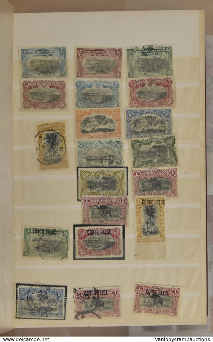 **/*/0 1886/1965 Belgian Congo, Ruanda Urundi, Rep. Congo, Accumulation In 2 Small Stockbooks, Stock Pages And Stock Car - Altri & Non Classificati