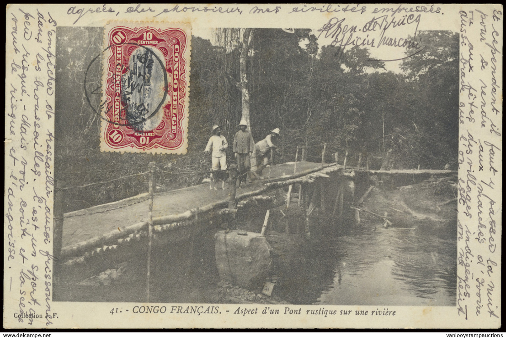 1912 Picture Postcard Franked With OBP N° 55 10c. Carmine, Bilingual 1910 Mols Issue, Sent From Boma To St.-Pauwels/Belg - Other & Unclassified