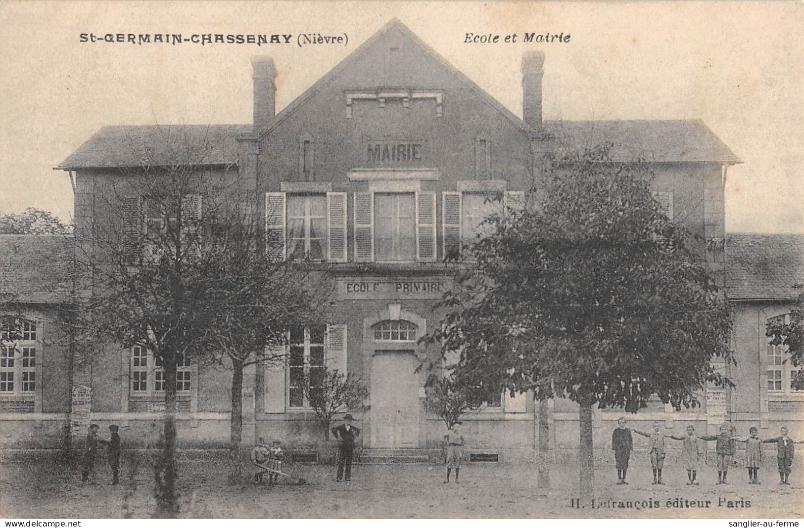 CPA 58 SAINT GERMAIN CHASSENAY / ECOLE ET MAIRIE - Other & Unclassified