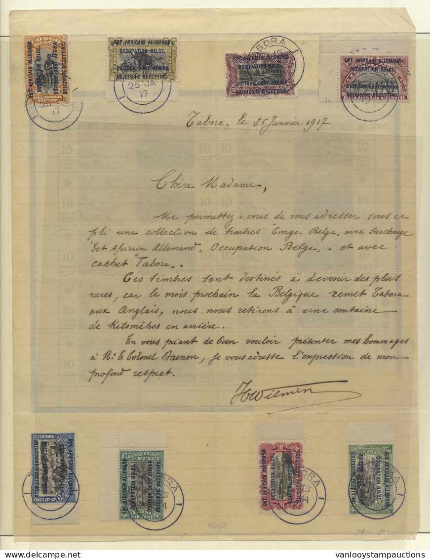 N° 28A, 29B, 30A, 31B, 32B, 33A, 34B, 35B, Bilingual 1915 With E.A.A.O.B. Overprint, Applied On A Letter And Cancelled C - Autres & Non Classés