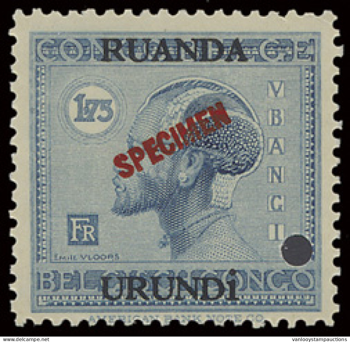 ** N° 62/76 Without 66 And 68 Vloors Issue With Ruanda Urundi Overprint, With Overprint In Red SPECIMEN, Also Punched Ho - Other & Unclassified