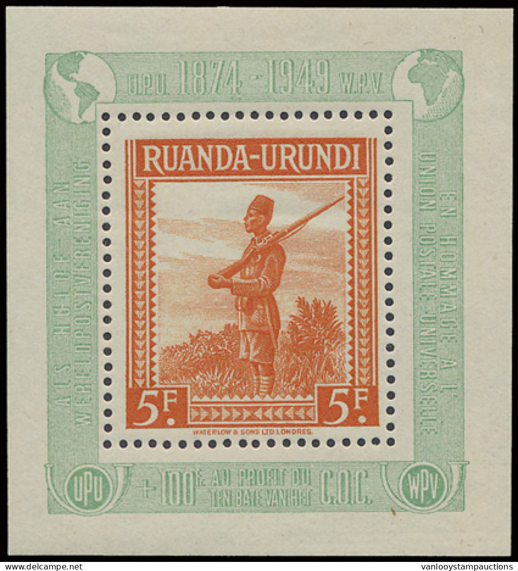 ** BL 1A/4A 1949 - Block Message - UPU, Full Set, Zm (OBP €1.500) - Other & Unclassified