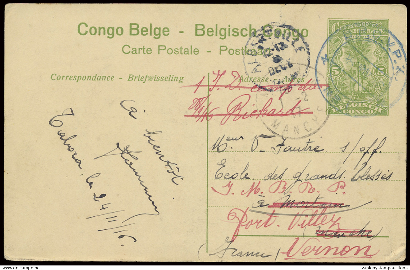 PWS 1916 Belgian Congo Postal Stationery Stibbe N° 12 View 33, Written In Tabora 24/11/1916 And Cancelled B.P.C.V.P.K. N - Other & Unclassified