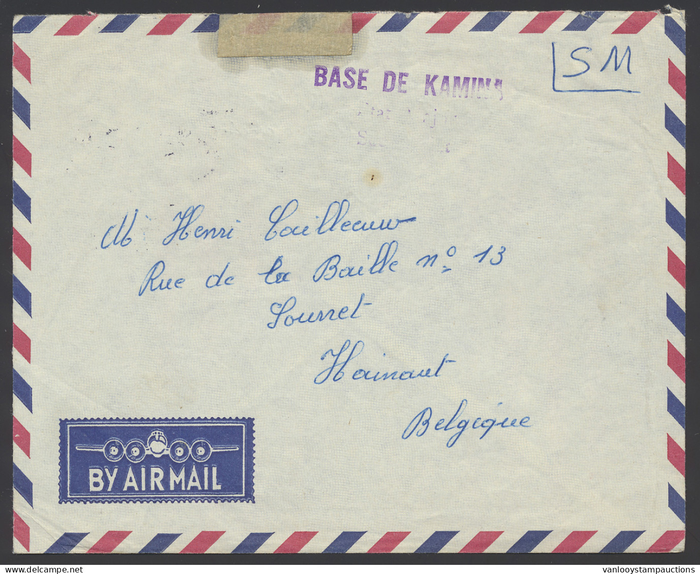 1960, Cover Written By A Belgian Soldier 'Force Métropolitaine' Sent In Postage Free From 'Bas De Kamina/ Etat Major Sec - Katanga