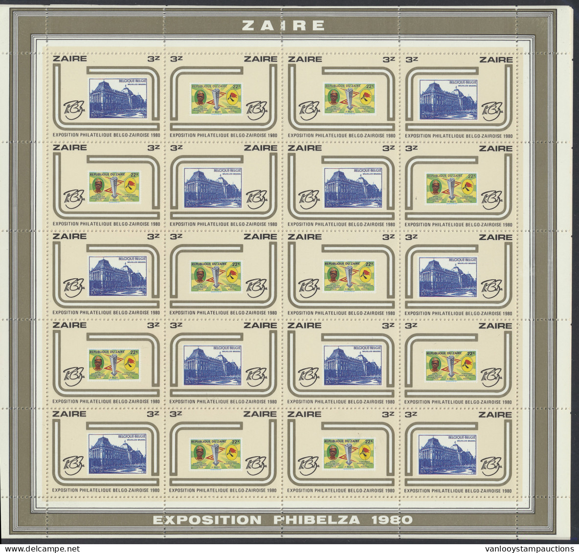 ** N° 1050/65 (110x) 1980 - Phibelza In Full Sheets, Vf (OBP €2.200) - Other & Unclassified