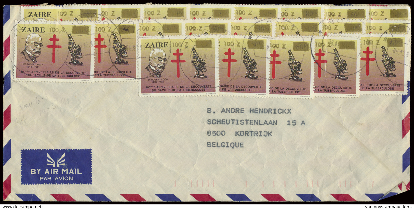 1911/1992 Collection Of 60 Covers Of Zaire, Very Nice Franking, Thematic, Overprinted Stamps, Inflation Period + 14 Cove - Otros & Sin Clasificación