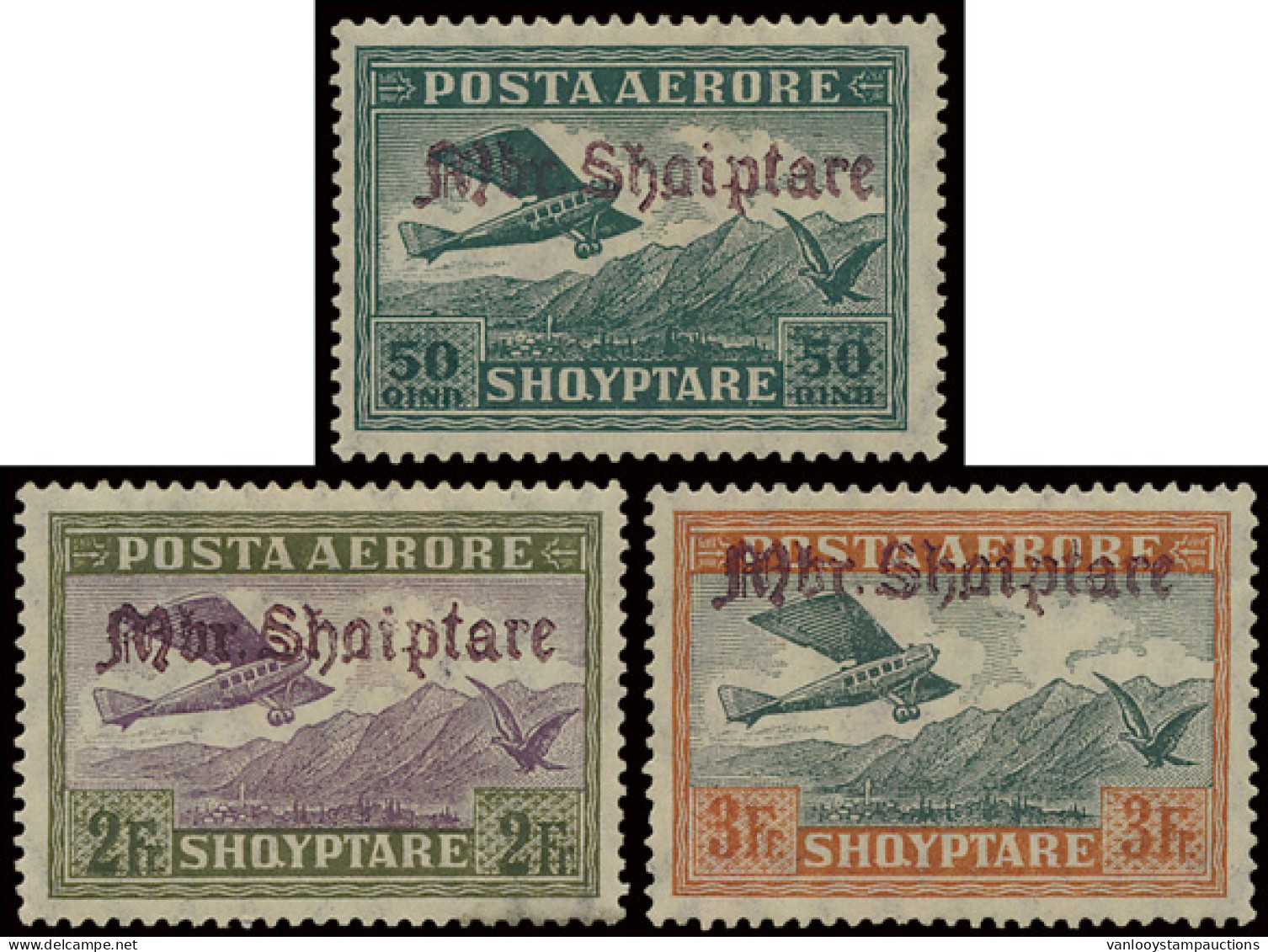 * PA 22/28 Opdruk Van 1929 Met Keurstempels, Zm (Yv. €1.000) - Albania